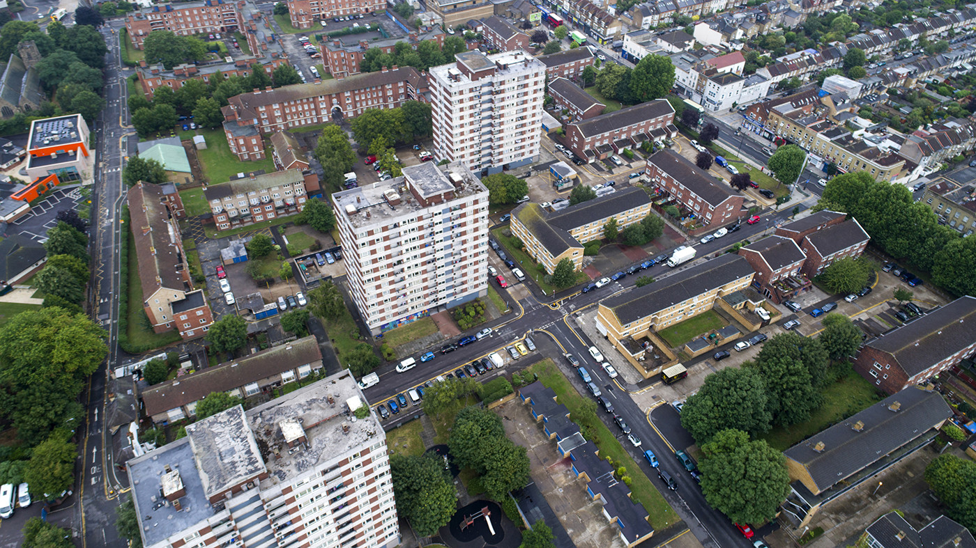 Aerial view of High Path before regeneration