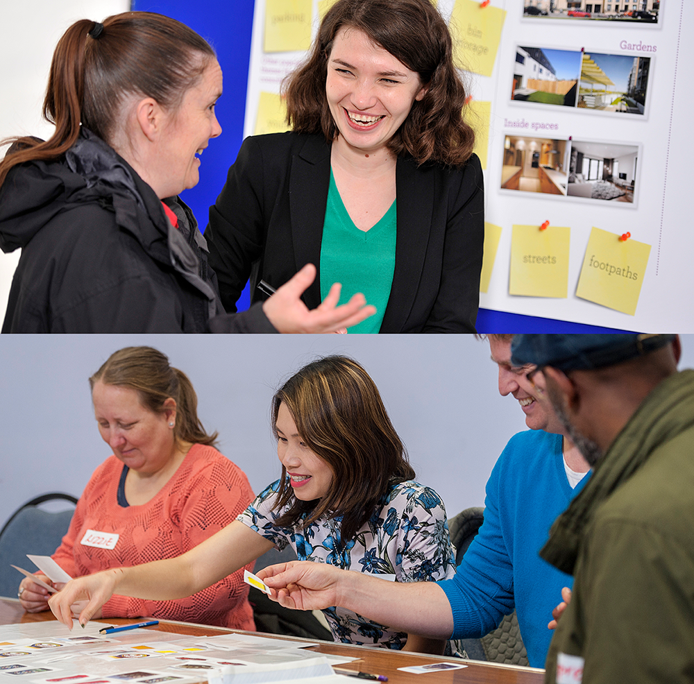 photos of residents on consultation meetings