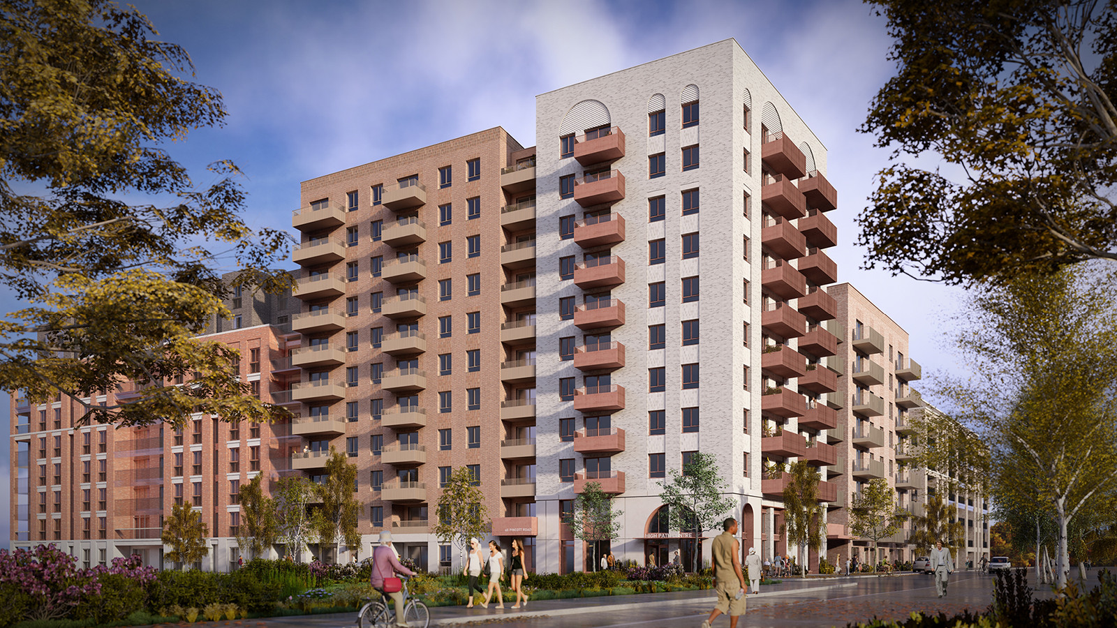 A CGI view of the new High Path estate from the main road